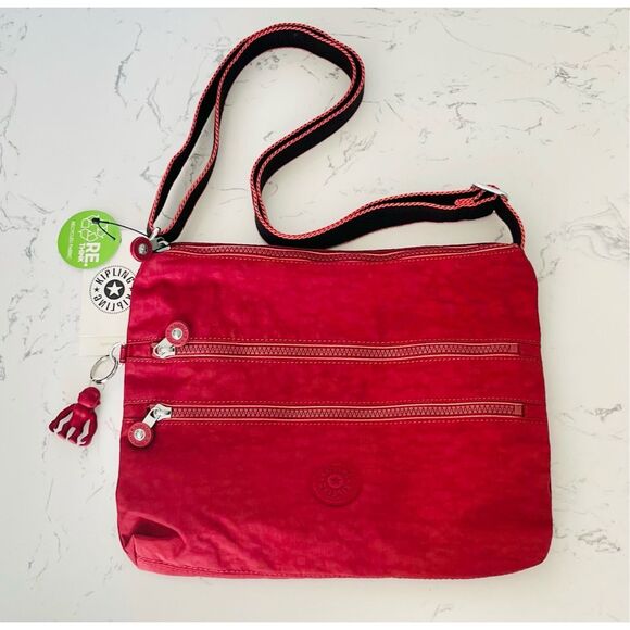 Kipling Alvar Crossbody Bag Purse Flaring Rust Red Monkey Lightweight - Picture 1 of 4